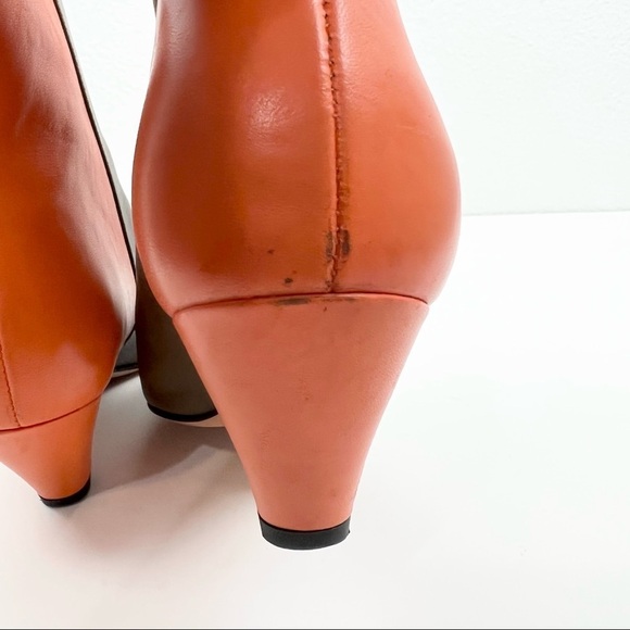 M by MISSONI Orange and Khaki Green Two-Tone Ankle Booties with Zippers, EU 37 - Picture 7 of 10